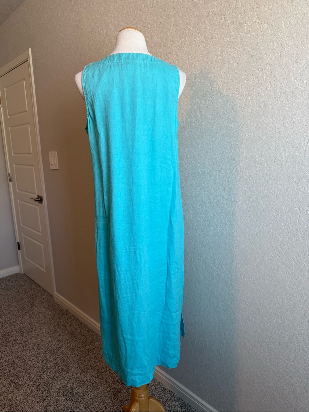 J.Jill Euro Summer Linen Wrap Midi Dress - Picture 4 of 10